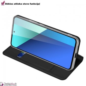 Dux Ducis Skin Pro dirbtinės odos dėklas - juodas (Xiaomi Redmi Note 13 4G)